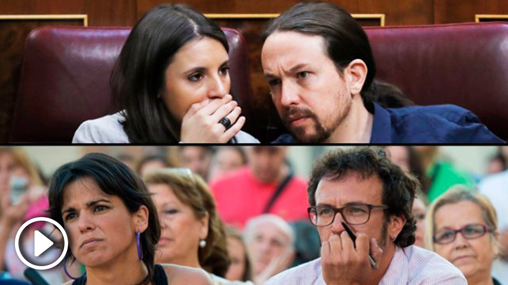 Montero e Iglesias, arriba; Teresa Rodríguez y José María González ‘Kichi’, abajo.