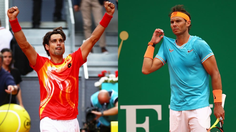 David Ferrer y Rafael Nadal en el Mutua Madrid Open.