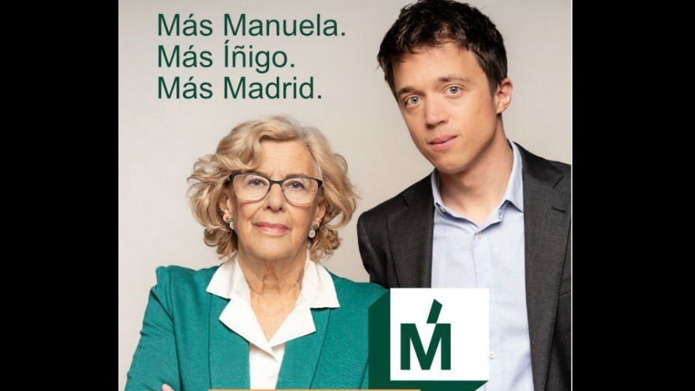 Cartel de Manuela Carmena e Íñigo Errejón.