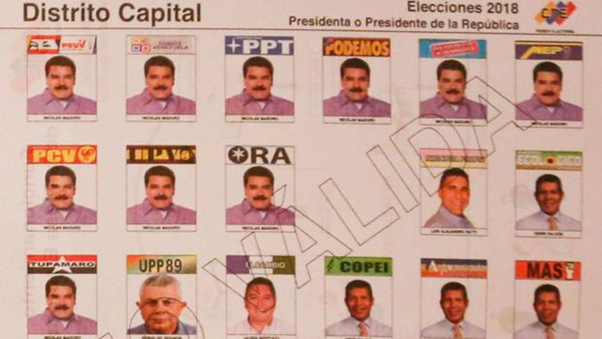Papeleta electoral de Maduro