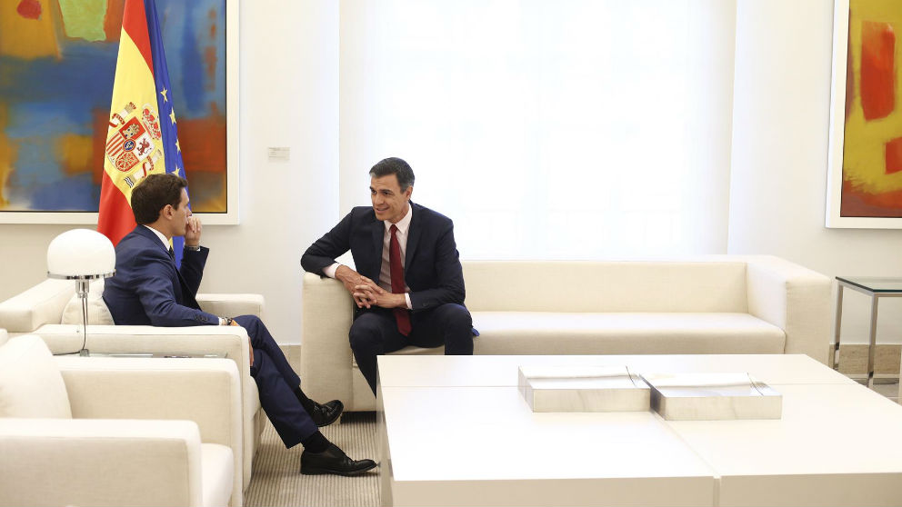 Pedro Sánchez y Albert Rivera en La Moncloa.