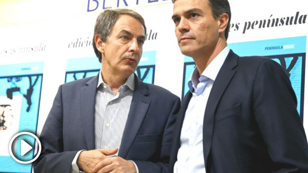 Zapatero y Sánchez presentando el libro del exministro Miguel Sebastián.