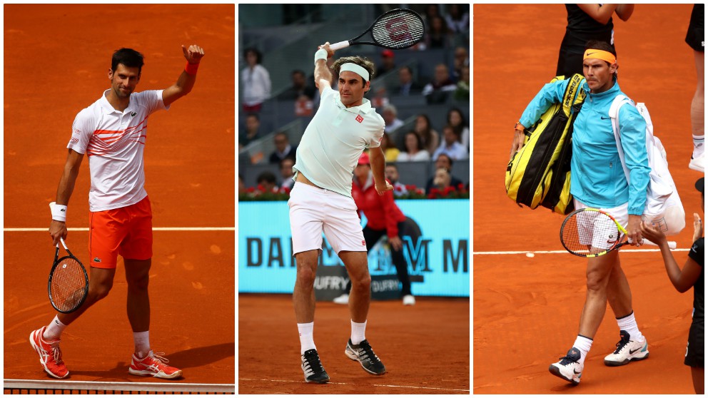 Djokovic, Federer y Nadal. (Getty)