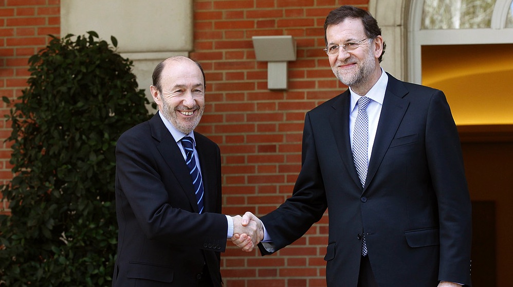 Alfredo Pérez Rubalcaba y Mariano Rajoy. (Foto. PSOE)