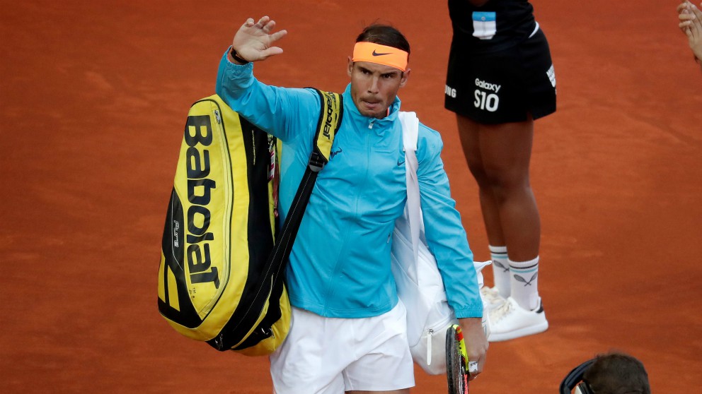 Nadal, en su entrada al partido. (Getty)