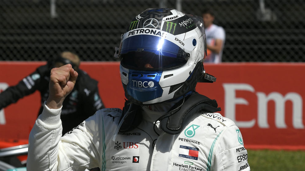 Bottas se llevó la pole en el GP de España. (AFP)