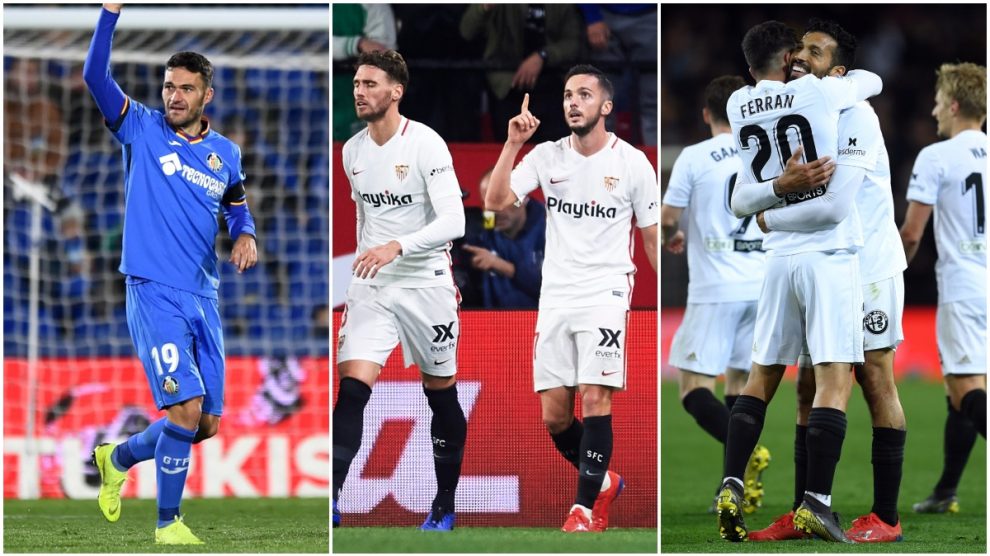 Getafe, Sevilla y Valencia pelean por entrar en Champions.
