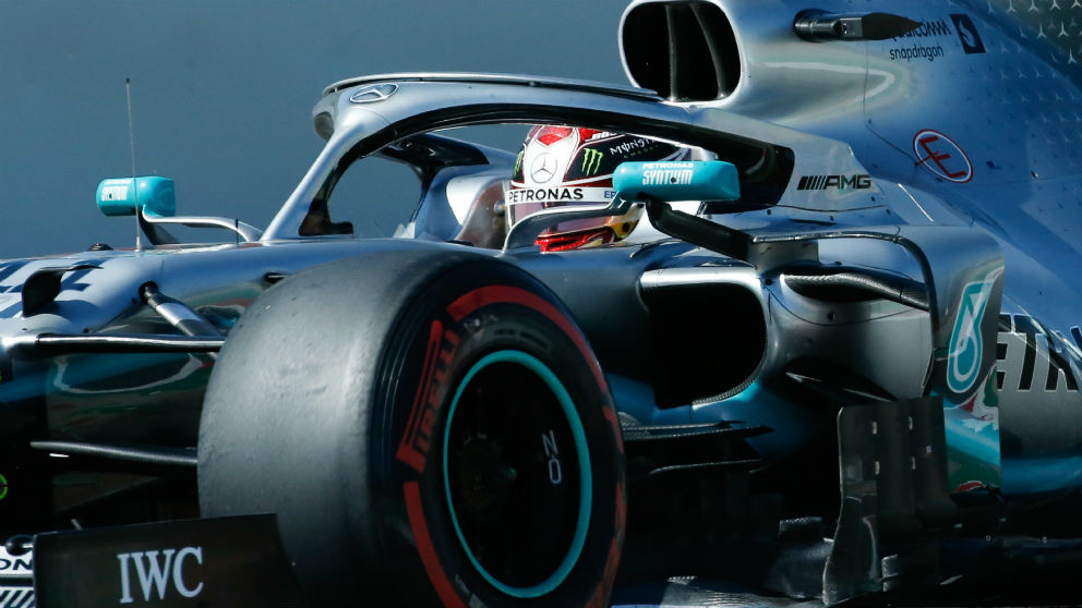Hamilton, durante el GP de España. (AFP)