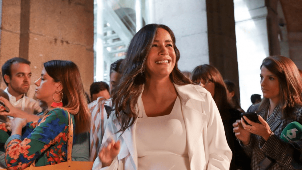 Begoña Villacís, de Ciudadanos, en un acto de campaña. Foto. Cs