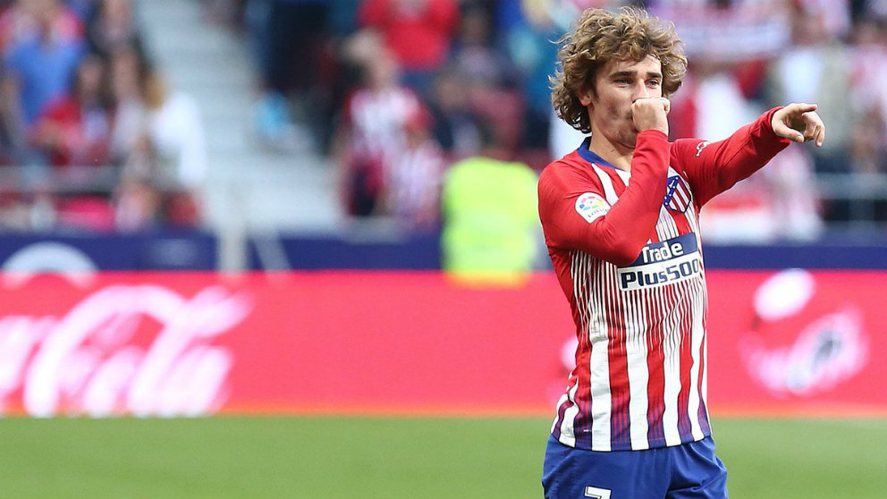 Antoine Griezmann celebra un gol con el Atlético de Madrid(@AntoGriezmann)
