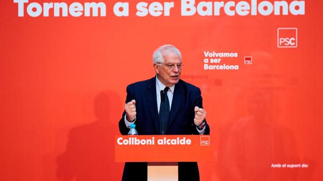 El candidato del PSOE a las elecciones europeas del 26 de mayo, Josep Borrell, durante su intervención en el acto de inicio de campaña del PSC.Foto: EFE