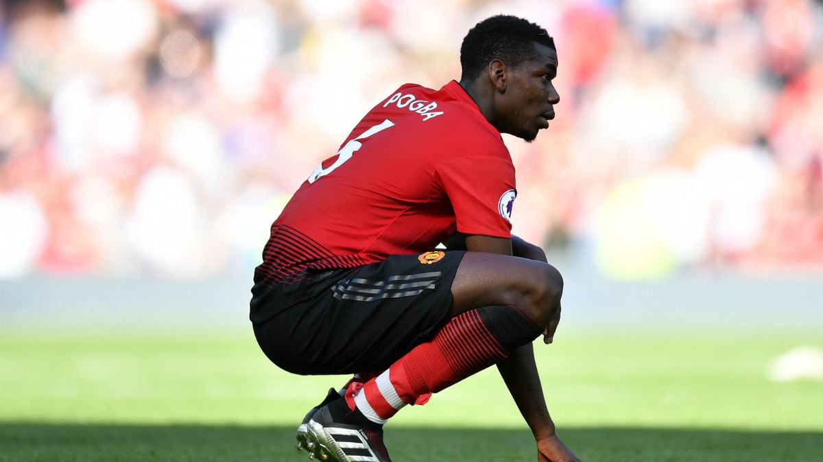 Paul Pogba, abatido tras una derrota del Manchester United. (Getty)