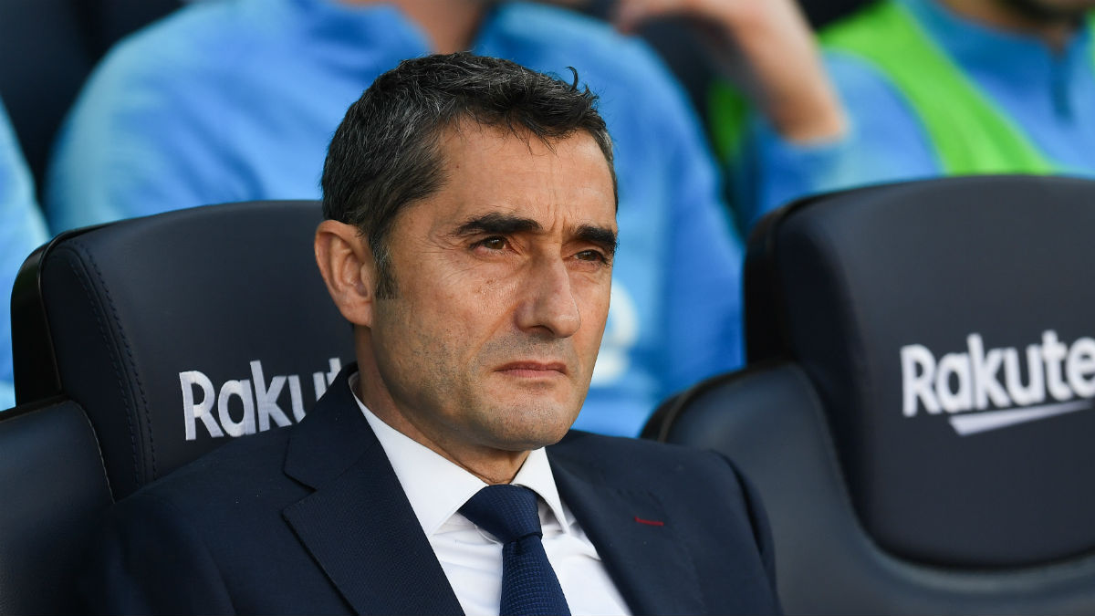 Valverde, durante el último encuentro del curso en el Camp Nou, ante el Getafe (Getty)., a