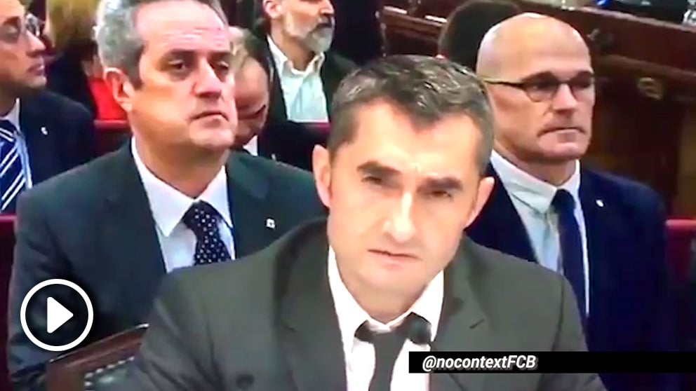 Ernesto Valverde en el vídeo compartido por @nocontextFCB.