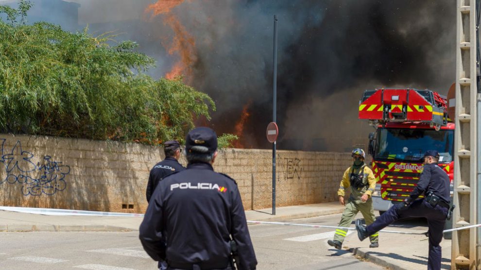 Incendio de un edificio en Ibiza