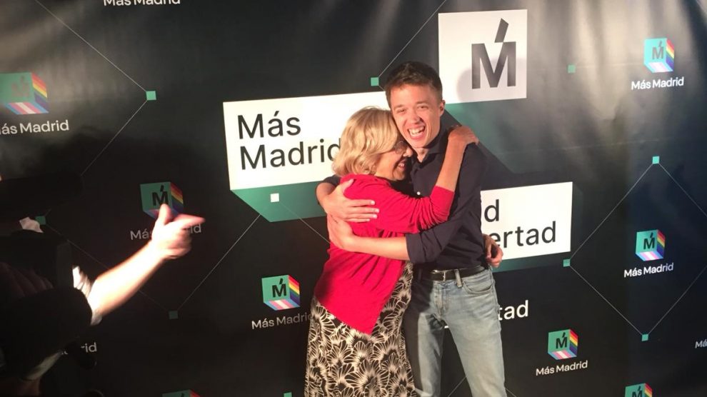 Carmena y Errejón en el acto de Medias Puri. @OKDIARIO
