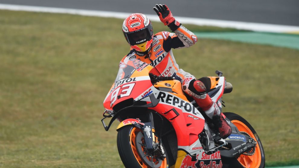 Marc Márquez, durante una carrera de esta temporada. (AFP)