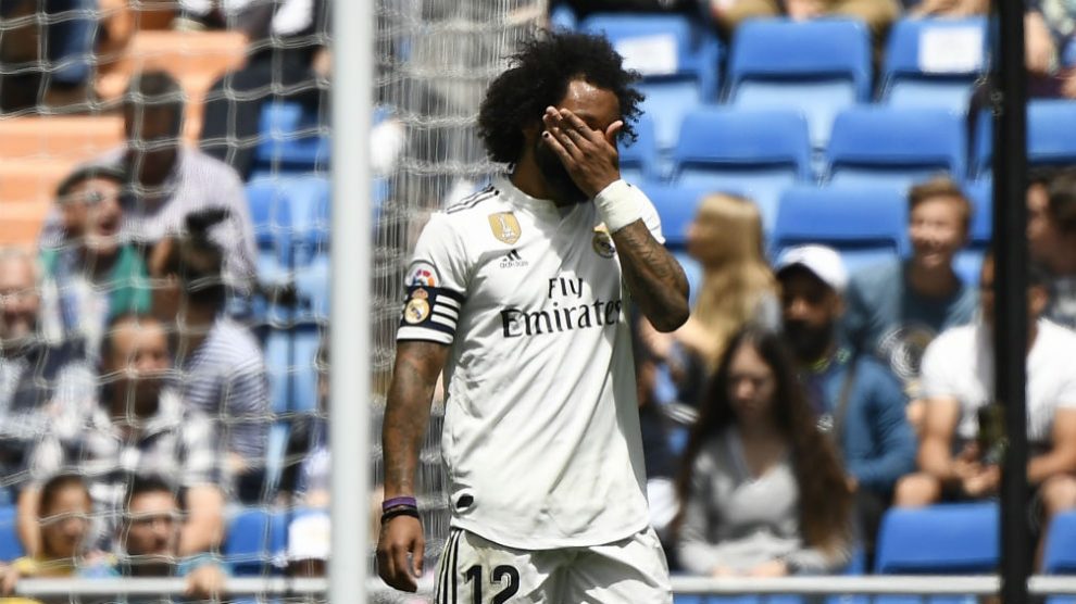Marcelo, en el partido contra el Betis. (AFP)