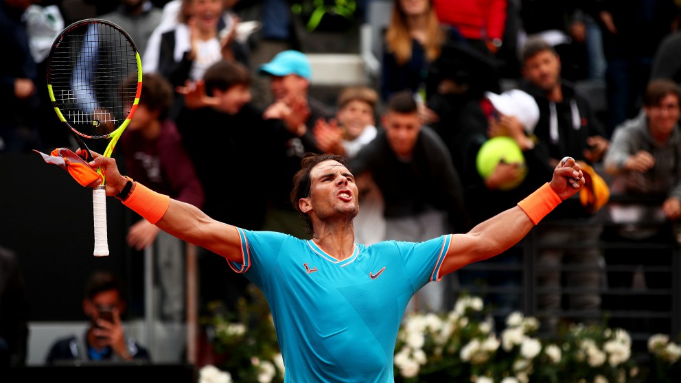 Rafael Nadal celebra la victoria. (Getty)