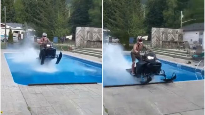 Probar una moto de agua en una piscina acaba en tragedia en Facebook