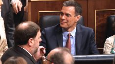 Oriol Junqueras y Pedro Sánchez, en el Congreso.
