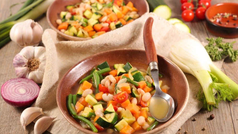 Verduras con huevo
