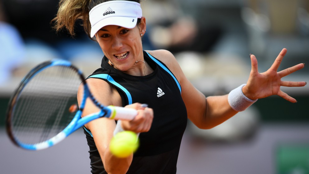 Muguruza, durante su estreno en París. (AFP)