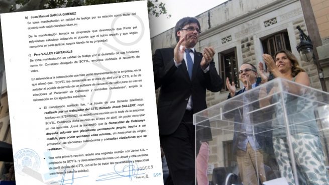 Carles Puigdemont junto a una urna con papeletas