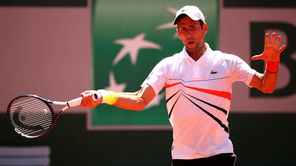 Novak Djokovic, en su partido ante Caruso. (Getty)