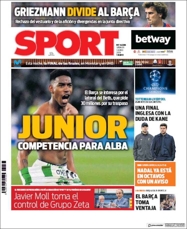 Portada diario Sport