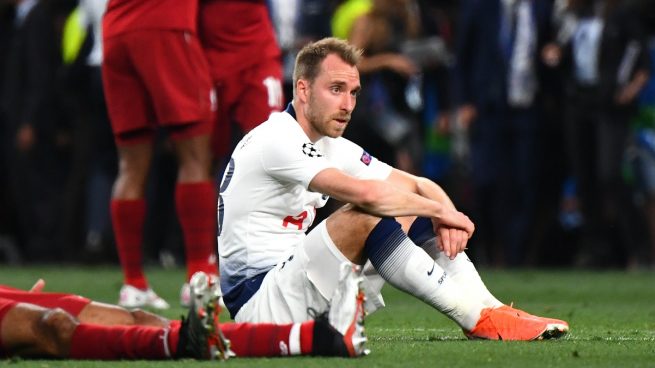 Eriksen, abatido tras perder en la final de la Champions.