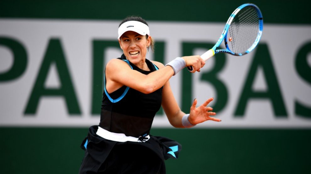 Garbiñe Muguruza golpea una derecha. (Getty)