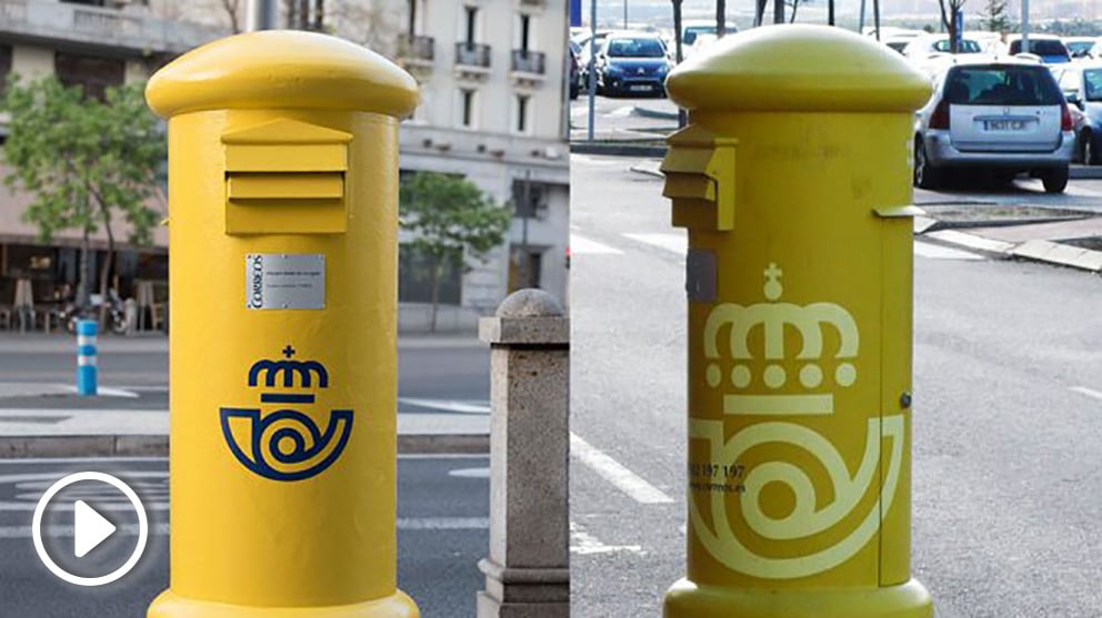 Los dos logos de Correos, el nuevo y el anterior.