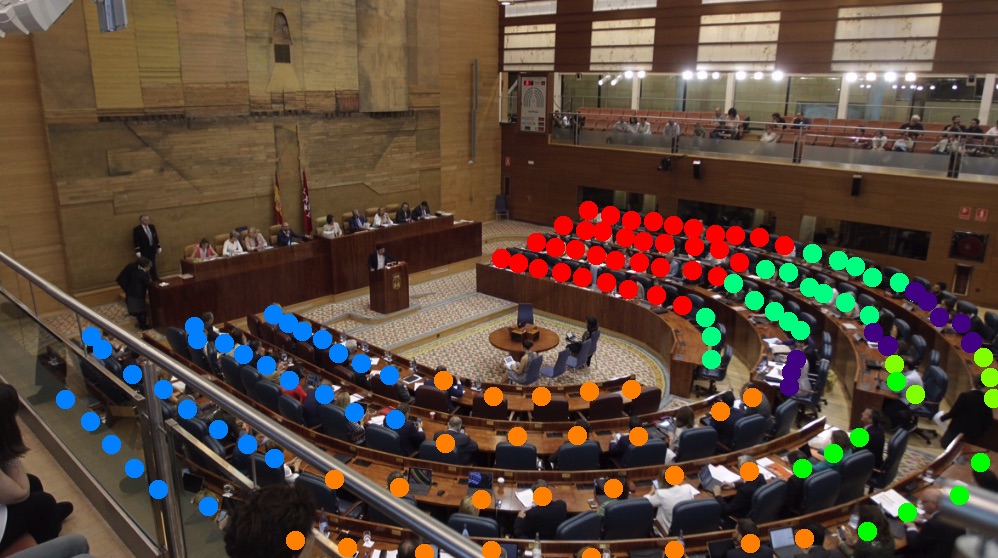 Distribución de la Asamblea de Madrid el pleno constitutivo.