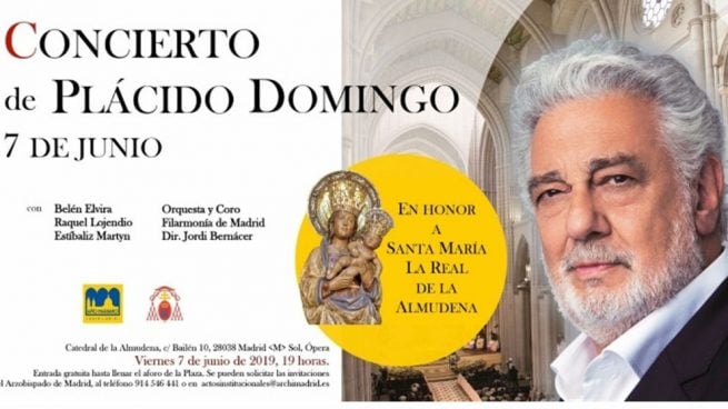 Plácido Domingo ofrece este viernes un concierto gratuito en la Catedral de la Almudena