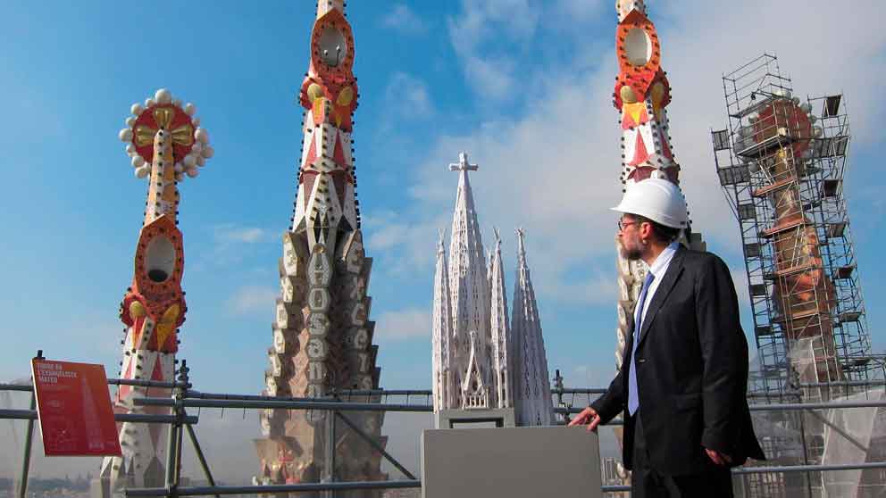 Un arquitecto supervisa las obras en la Sagrada Familia de Barcelona.Foto: EP