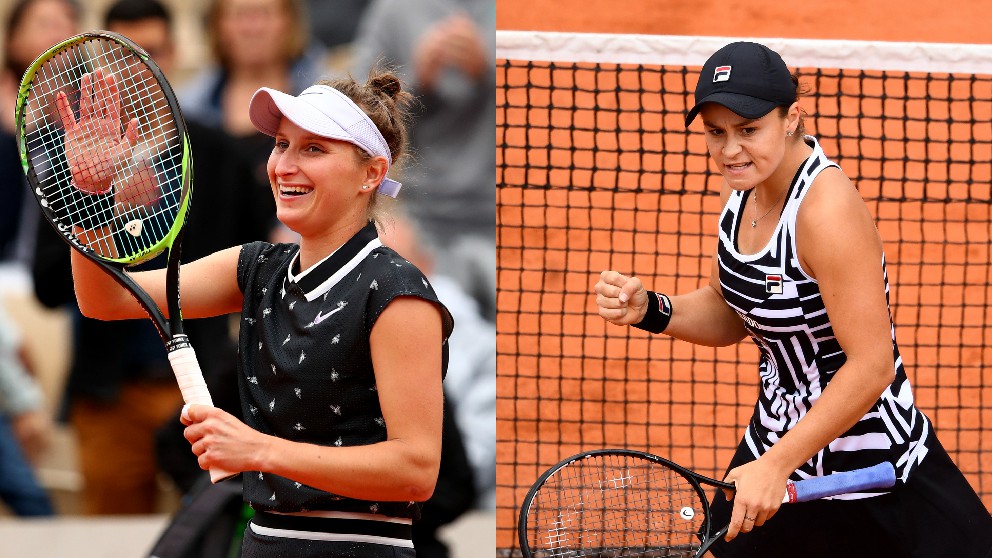 Marketa Vondrousova y Ashleigh Barty, finalistas de Roland Garros. (Getty)
