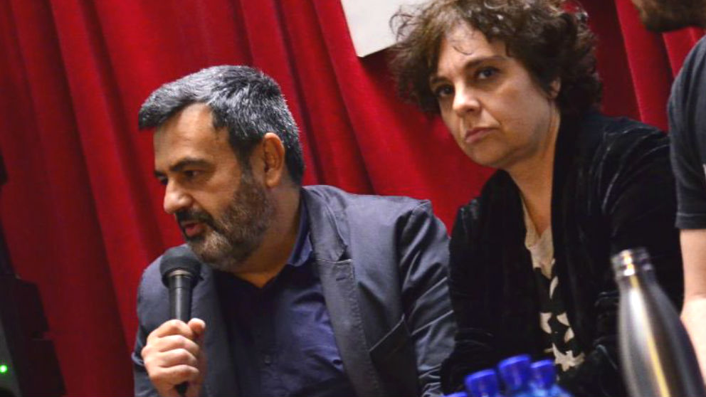 Pablo Fernández Alarcón, gerente de Podemos, junto a Gloria Elizo, miembro de la dirección podemita y vicepresidenta primera del Congreso de los Diputados