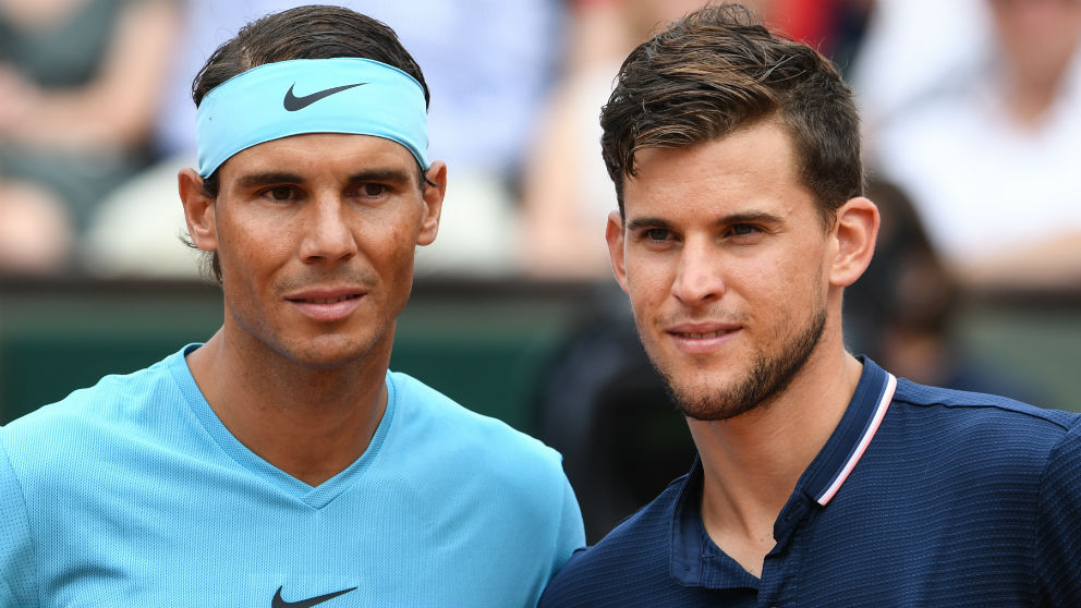 Rafa Nadal y Dominic Thiem en la final de Roland Garros del año pasado. (AFP)