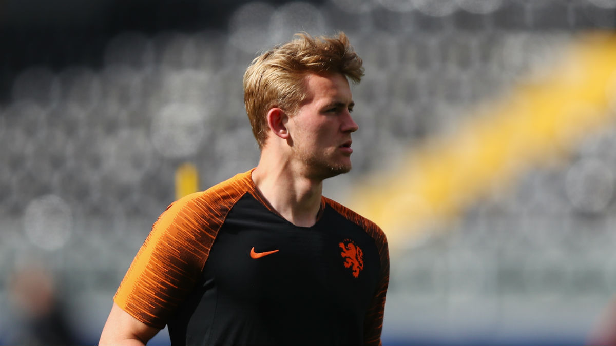 De Ligt, durante un entrenamiento con Holanda (Getty).