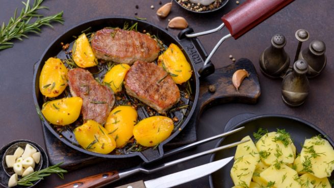 Lomo de cerdo con salsa de melocotón