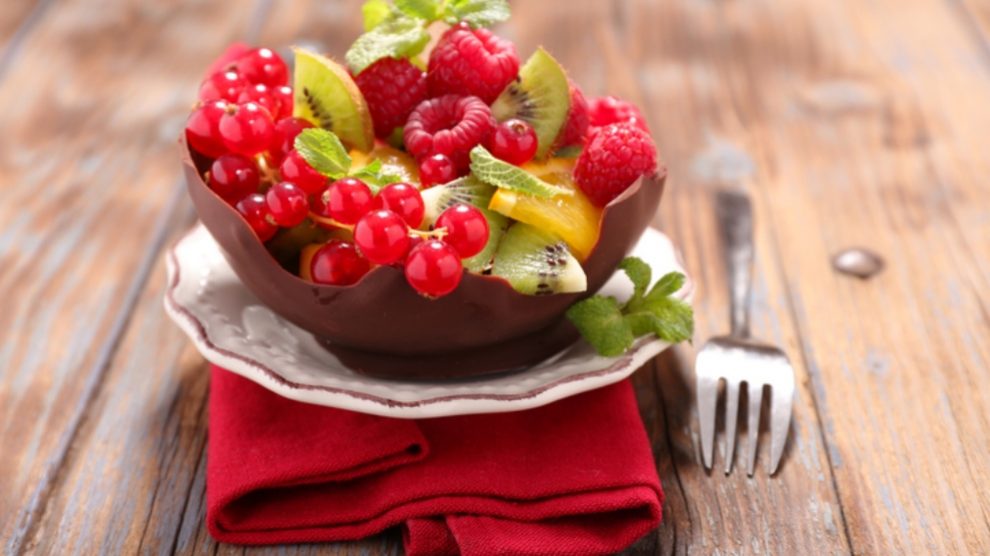 Receta de macedonia de frutas con crema de chocolate
