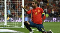 Sergio Ramos le dedicó el gol a Pilar Rubio. (AFP)