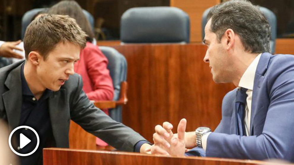 Íñigo Errejón e Ignacio Aguado en la Asamblea de Madrid. Foto: EP