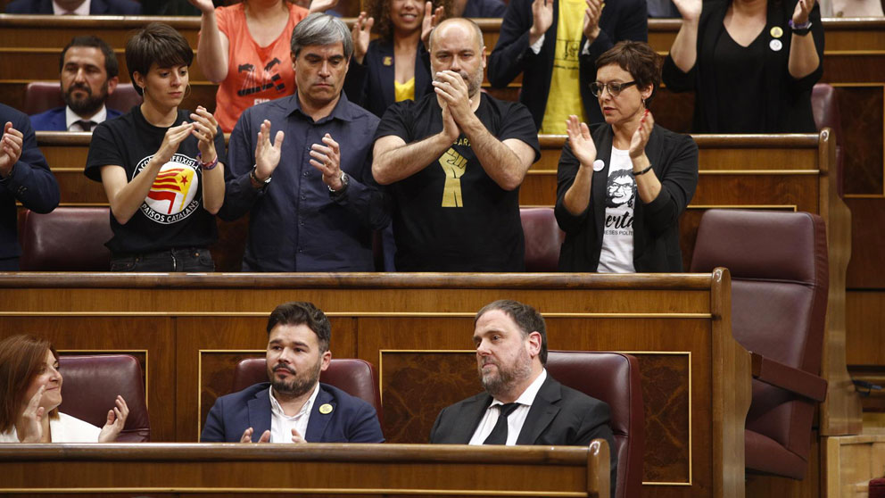 Diputados independentistas en el Congreso durante la sesión constitutiva. Foto: EP