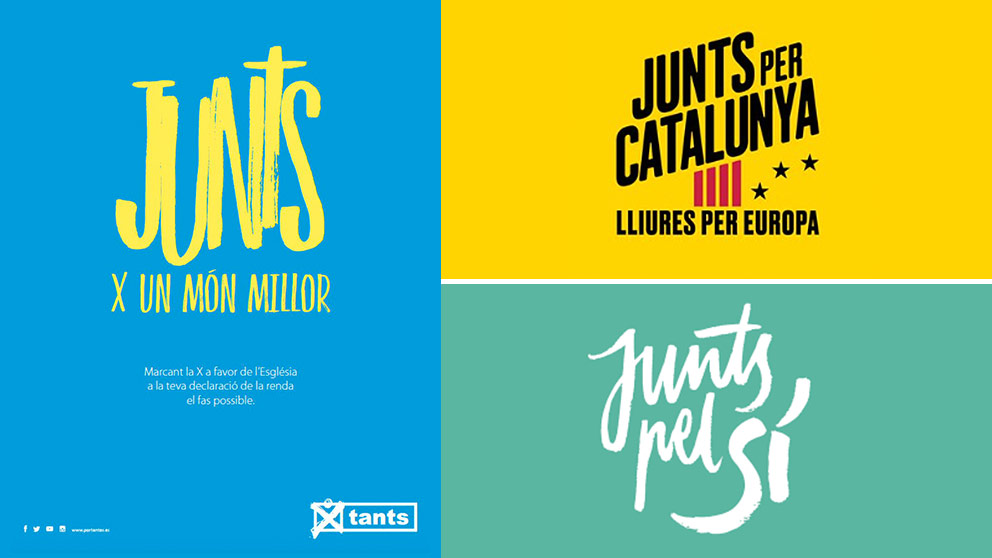 La campaña para marcar la X de la Iglesia en Cataluña y carteles utilizados por partidos separatistas