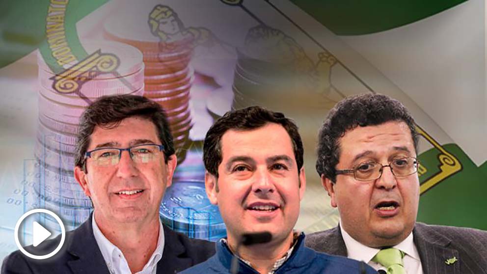 Los líderes de C’s, PP y Vox en Andalucía: Juan Marín, Juanma Moreno y Francisco Serrano