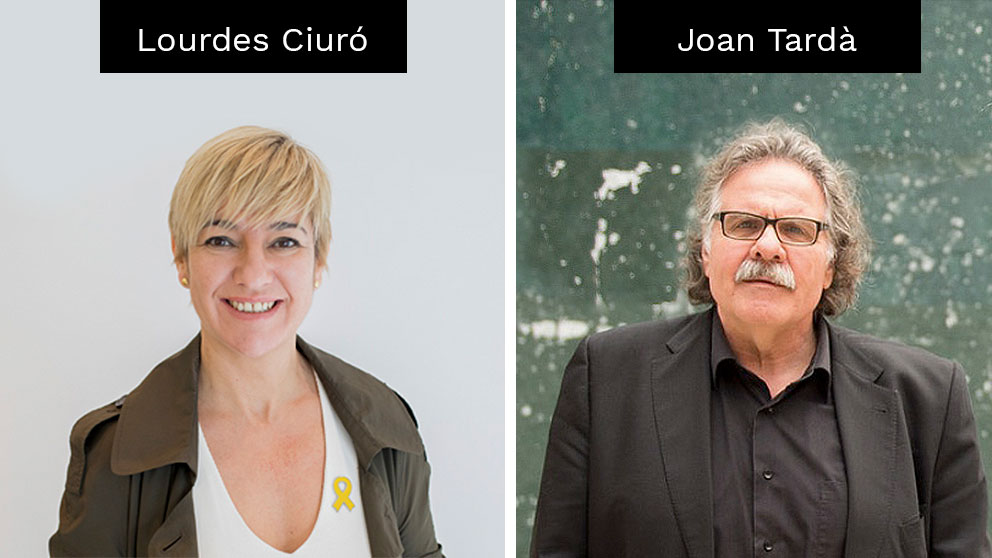 La concejal de JxCAT en Sabadell, Lourdes Ciuró, y el ex diputado de ERC, Joan Tardà
