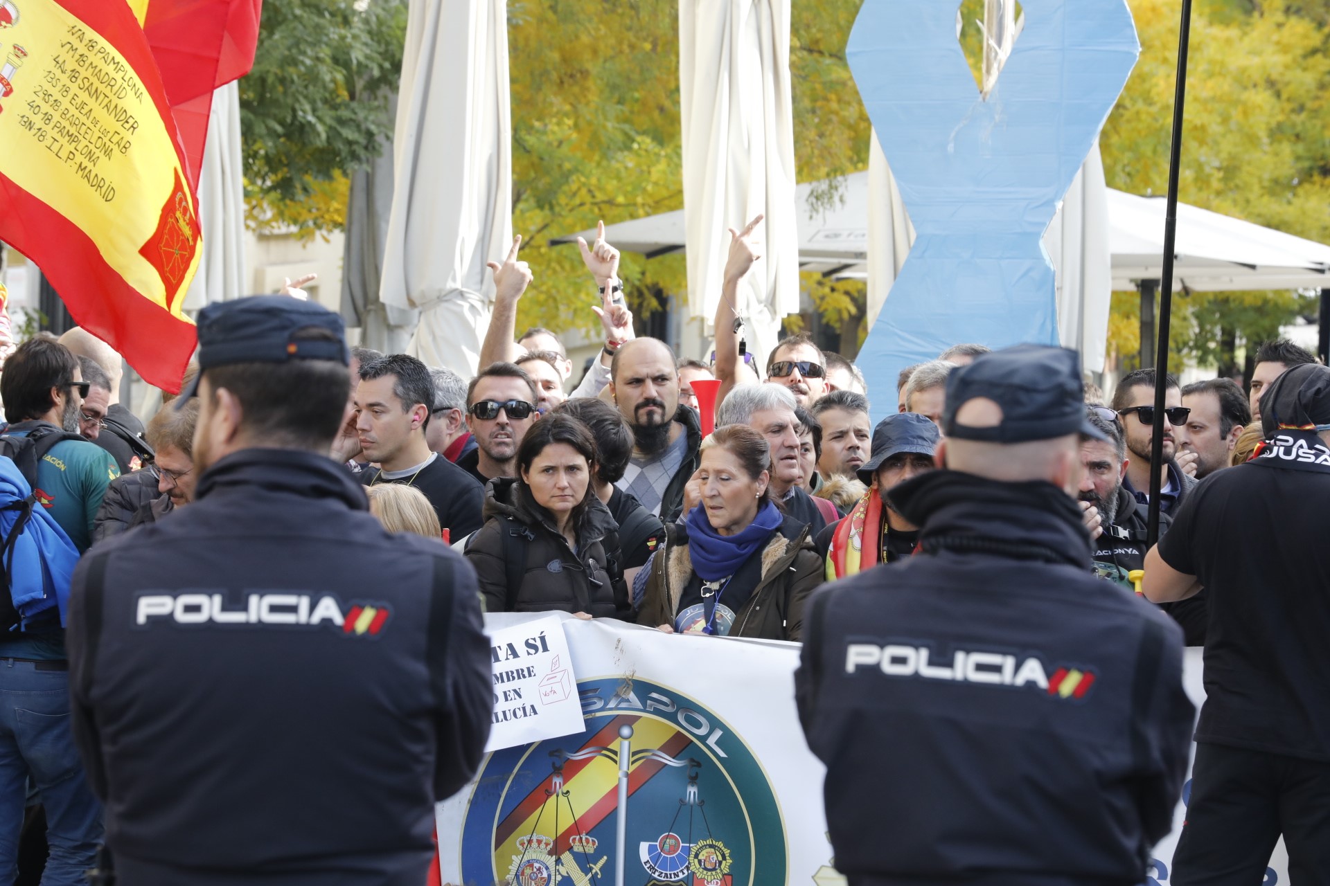 Policía Nacional en una manifestación. Foto: EP