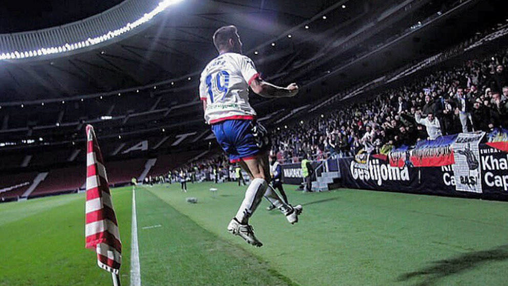 Aitor Ruibal celebra un gol con el Rayo Majadahonda  (Rayo Majadahonda)